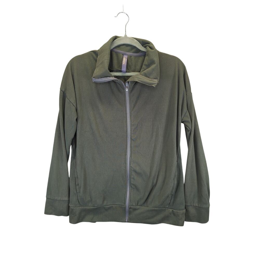 Mondetta Zip Front Hoodie Olive Green Size Large